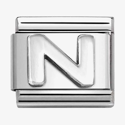CLASSIC Composable Oxidised Silver Letter N Charm