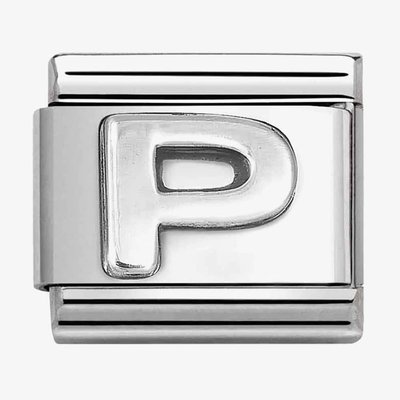 CLASSIC Composable Oxidised Silver Letter P Charm