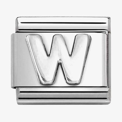 CLASSIC Composable Oxidised Silver Letter W Charm