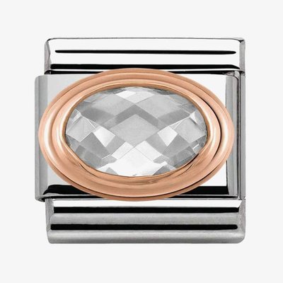CLASSIC Rose Gold Clear Faceted Cubic Zirconia Charm
