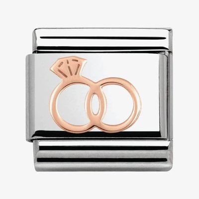 CLASSIC Rose Gold Plates Wedding Rings Charm