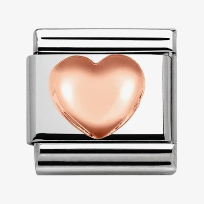 CLASSIC Rose Gold Plates Raised Heart Charm