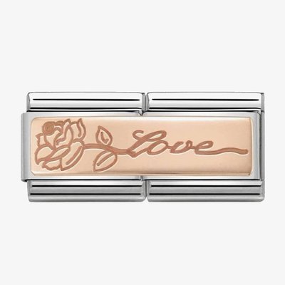 CLASSIC Rose Gold Double Love With Flower Charm