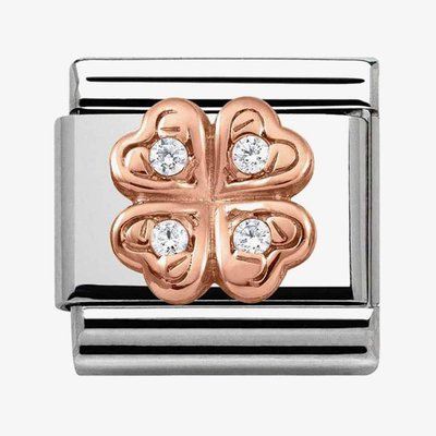 CLASSIC Rose Gold Symbols Four Leaf Clover Charm