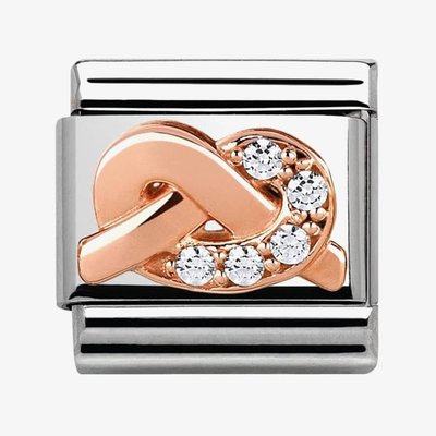CLASSIC Rose Gold Symbols White Knot Charm