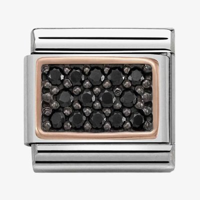 CLASSIC Rose Gold Black Cubic Zirconia Charm
