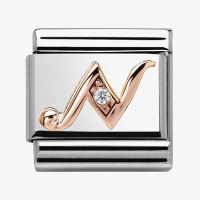 CLASSIC Rose Gold Letter N Charm