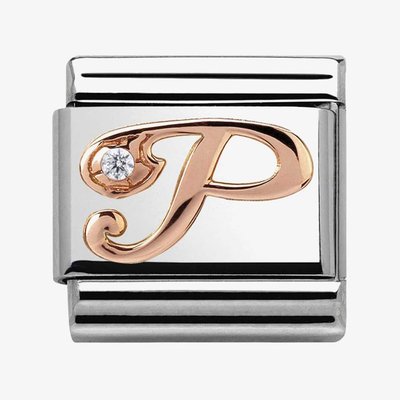 CLASSIC Rose Gold Letter P Charm