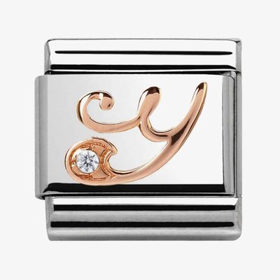 CLASSIC Rose Gold Letter Y Charm