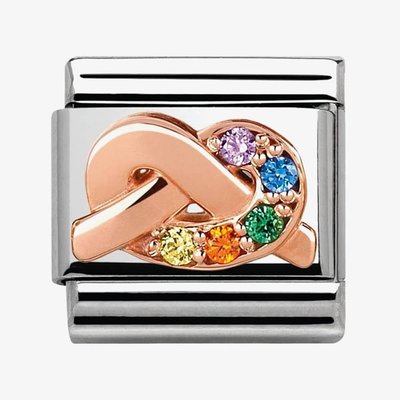 CLASSIC Rose Gold Symbols Multicolour Knot Charm