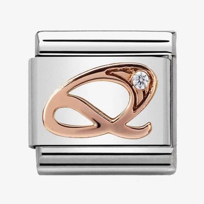 CLASSIC Rose Gold Letter Q Charm