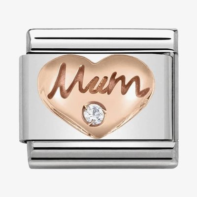 CLASSIC Rose Gold Symbols Mum Heart Charm