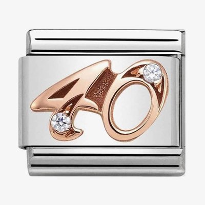 CLASSIC Rose Gold Numbers 40 Charm