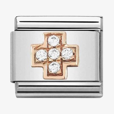 CLASSIC Rose Gold Cubic Zirconia Cross Charm