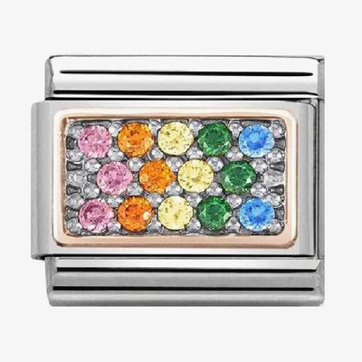 Classic Rose-Gold Rainbow 'Gemstones' Charm