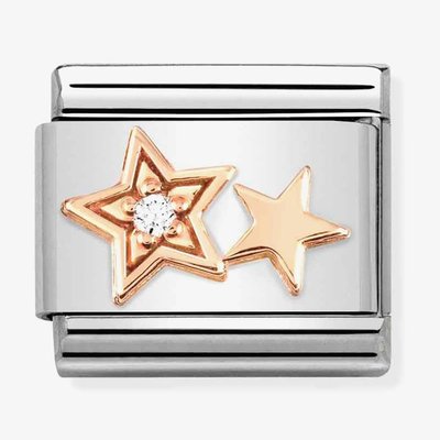 CLASSIC Composable Romance Cubic Zirconia Double Star Charm