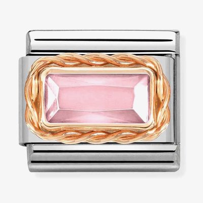 CLASSIC Composable Pink Cubic Zirconia Rose Gold Rope Charm