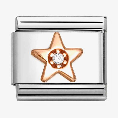 CLASSIC Rose Gold Symbols White Star Charm