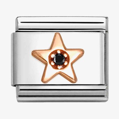 CLASSIC Rose Gold Symbols Black Star Charm