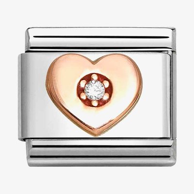 CLASSIC Rose Gold Symbols Red Heart Charm