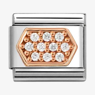 CLASSIC Rose Gold Cubic Zirconia Hexagon Charm 430312/03*