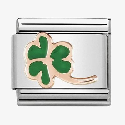 CLASSIC Rose Gold Green Clover Charm