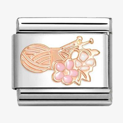 CLASSIC Rose Gold Wool & Knitting Needles Charm