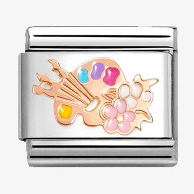 CLASSIC Rose Gold Artists Paint Palette Charm