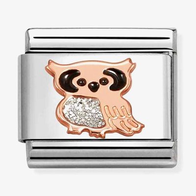 Nomination Composable Classic Rose Gold Glitter Owl Charm 430205/38