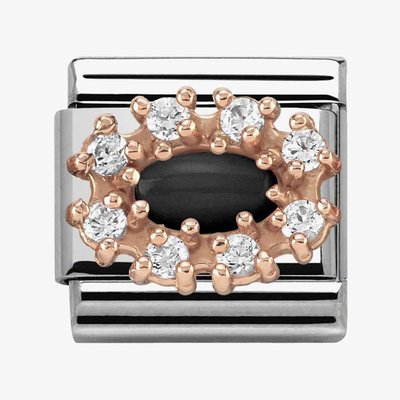 CLASSIC Rose Gold Black Agate Charm