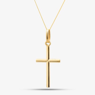 9ct Yellow Gold Cross Pendant Necklace