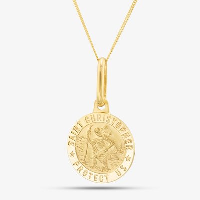 9ct Yellow Gold St Christopher Necklace