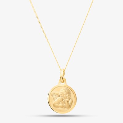 9ct Yellow Gold Angel Cupid Pendant Necklace