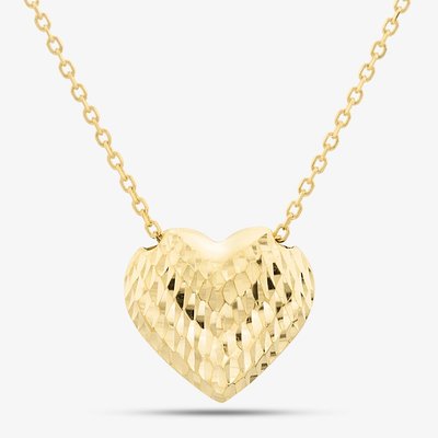 9ct Gold Diamond Cut Heart Pendant