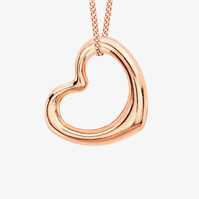 9ct Rose Gold Open Heart Necklace