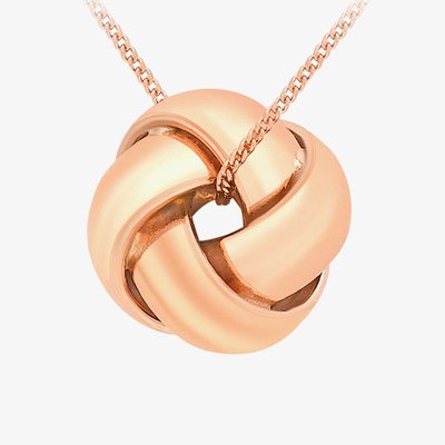 9ct Rose Gold 4-Way Knot 46cm Necklace