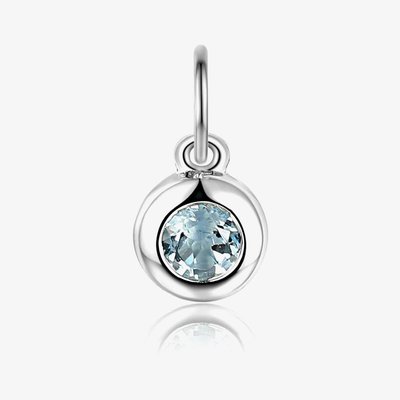 9ct White Gold 0.17ct Aqua Birthstone Bubble Charm