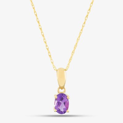 9ct Yellow Gold Oval Cut Amethyst Necklace OJS0006P-AM