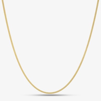 9ct Yellow Gold 16 Inch Fine Light Filed Curb Chain