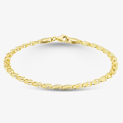 9ct Yellow Gold 7.5 Inch Multi Leaf Chain Bracelet