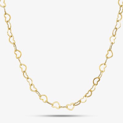 9ct Yellow Gold 16-18 Inch Open Heart Chain HMHC-500-9Y-EX/16-18