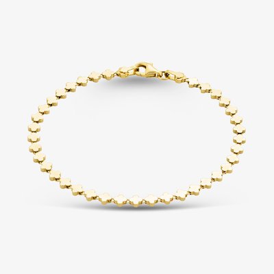 9ct Yellow Gold 7.5 Inch Stamped Clover Bracelet HSCB-370-9Y-7.5