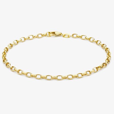 9ct Yellow Gold 18cm Oval Belcher Chain Bracelet 1.24.0761-18