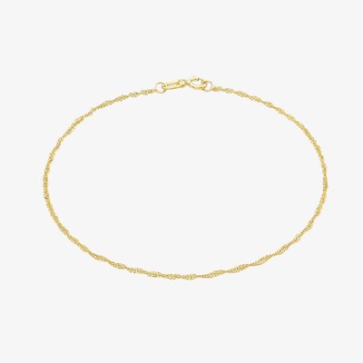 9ct Yellow Gold 18cm Twisted Curb Chain Bracelet 1.23.0461