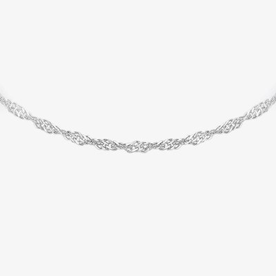 9ct White Gold 18 Inch Twist Curb Chain