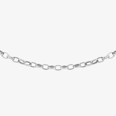 9ct White Gold 18 Inch Oval Belcher Chain