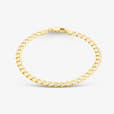 9ct Yellow Gold 7.5 Inch Flat Curb Chain Bracelet SUFC-530-9Y-7.5