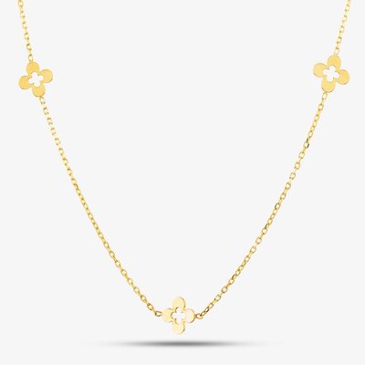 9ct Yellow Gold Flower Necklace