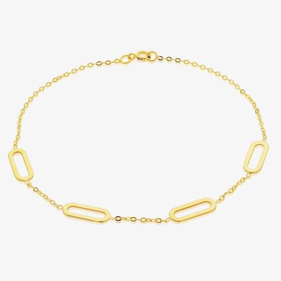9ct Yellow Gold Paper Clip Bracelet