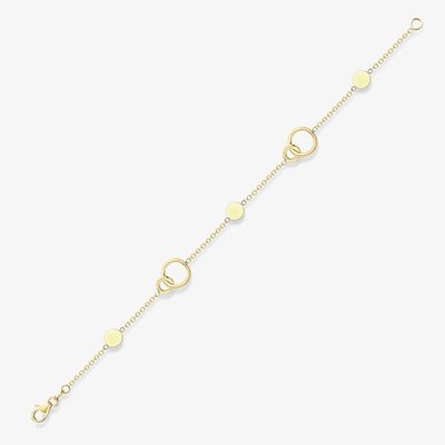 9ct Gold 7.5 Inch Interlocking Circle Disc Bracelet 111125127486